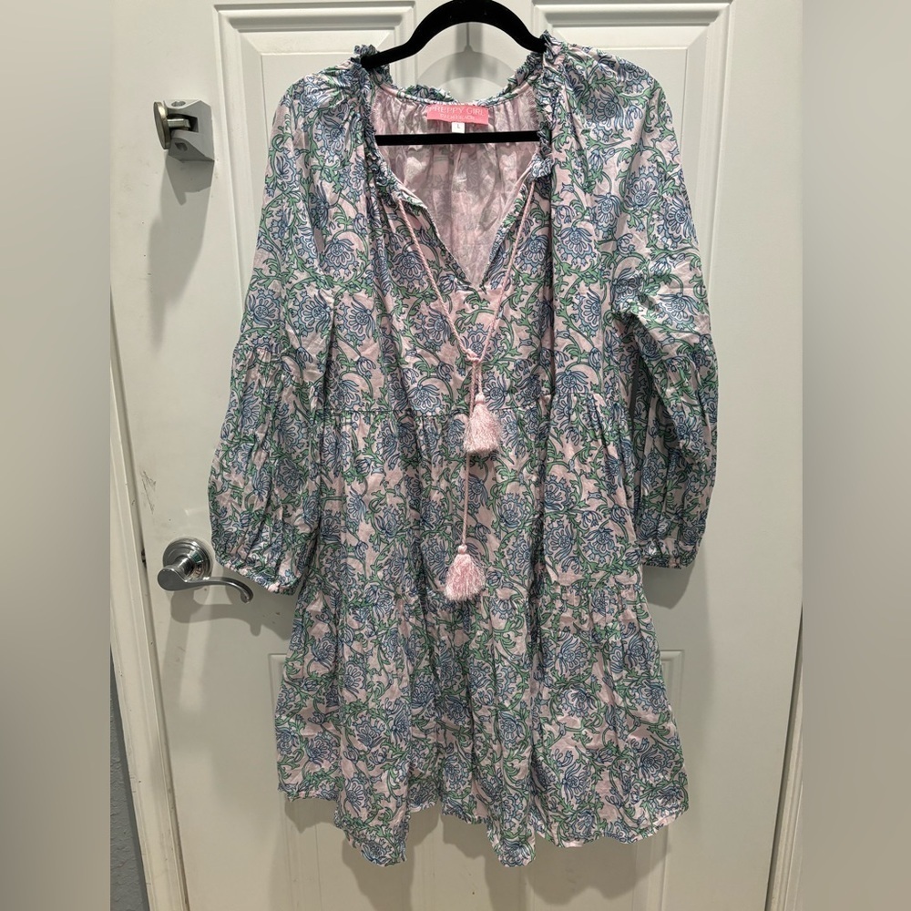Preppy Girl Palm Beach pink floral dress size L